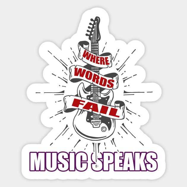 where words fail music speaks guitar | music lovers and dance | pop song Sticker by stylechoc